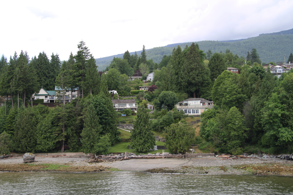 Some of the homes overlooking the Langdale ferry terminal