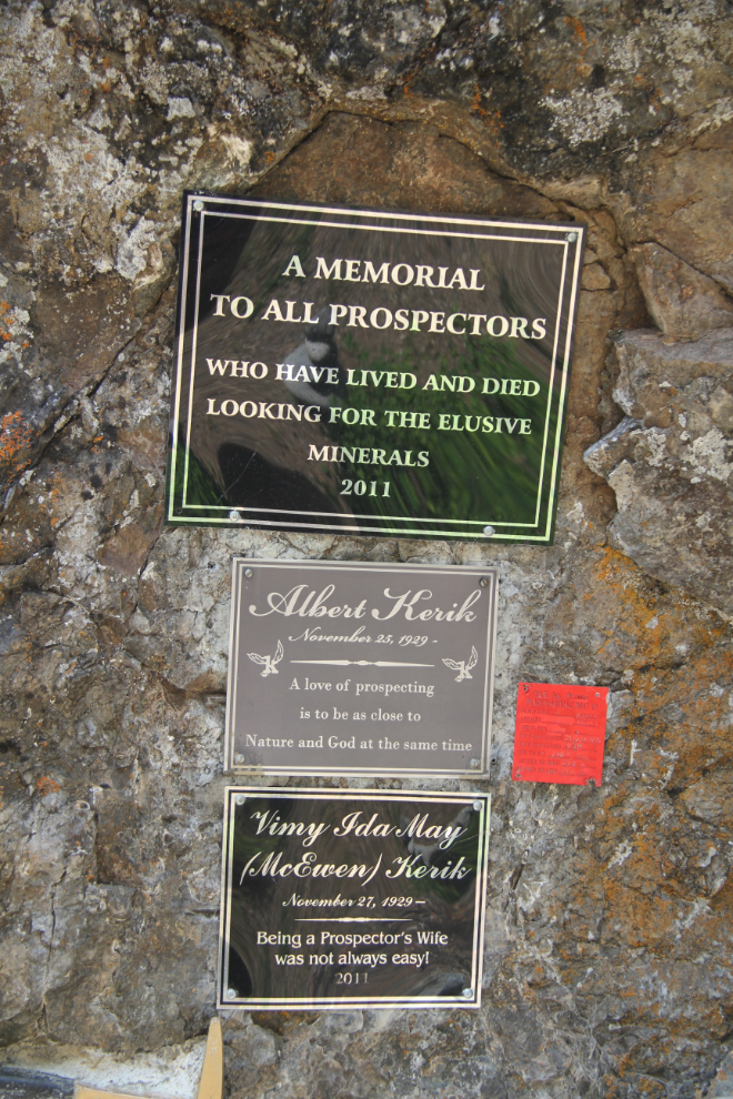 Kerik Camp Prospectors Memorial, on the Bralorne Road