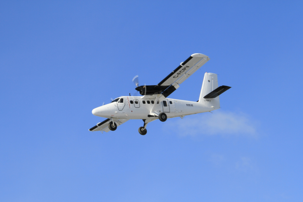 C-FCPV, Alkan Air's 1973 De Havilland Canada DHC-6-300 Twin Otter landing at Whitehorse, Yukon