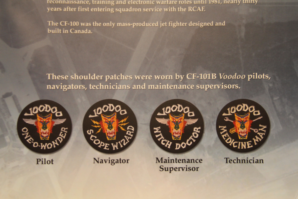 CF-101B Voodoo squadron patches, Comox Air Force Museum