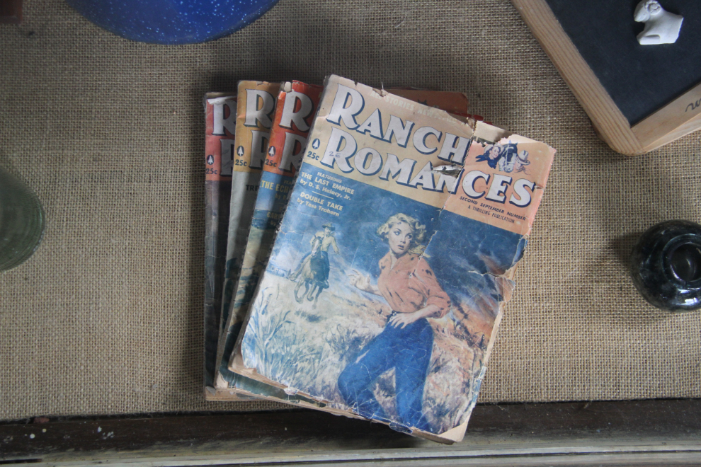 Ranch Romance magazines at Historic Hat Creek Ranch, BC