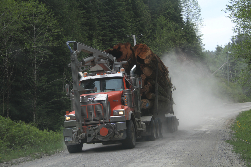 Western Star logging truck with a crane to self-load