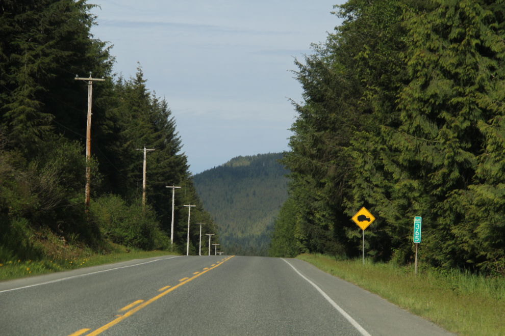 Northbound at Km 365 of the Island Highway, BC Highway 19