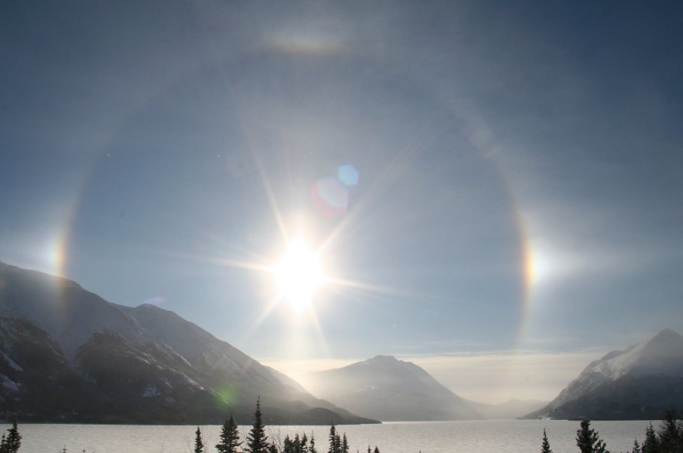 A sky-filling icebow on the South Klondike Highway