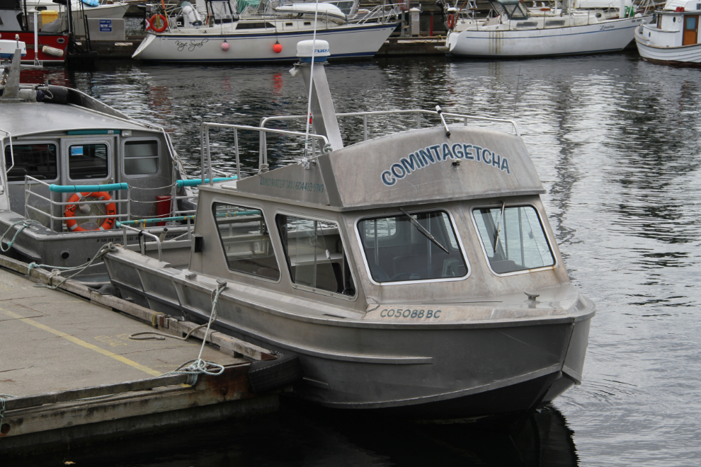 Water taxi 'Comintagetcha' in Lund, BC