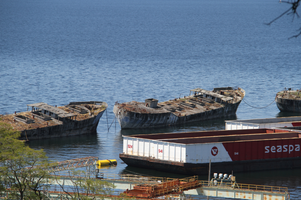 The Hulks - derelict ships forming a breakwater at Powell River