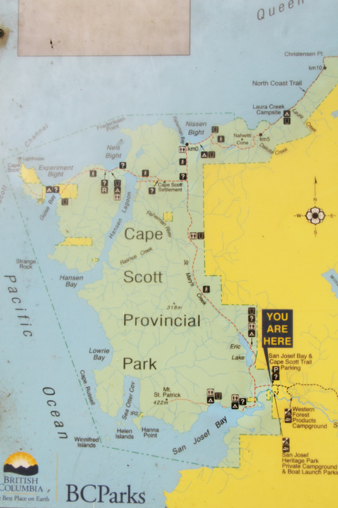 Map of the Cape Scott area