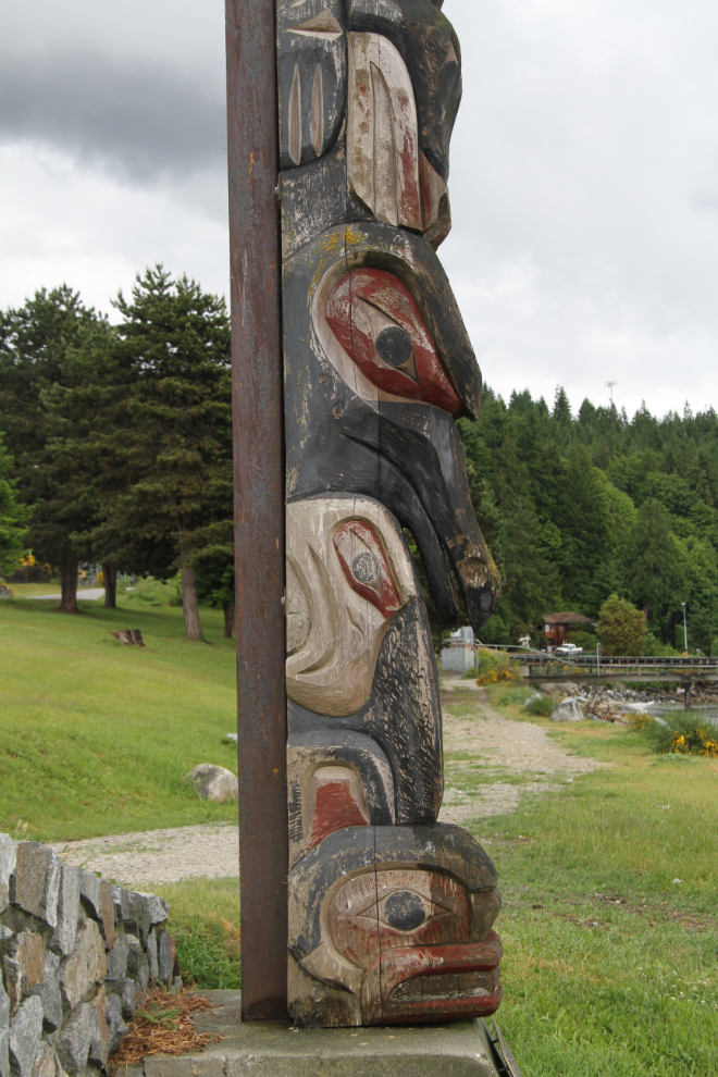 Totem pole in Sechelt, BC