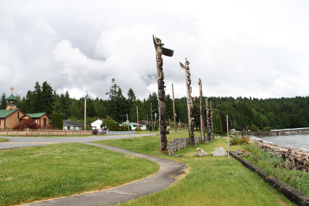 Totem poles in Sechelt, BC