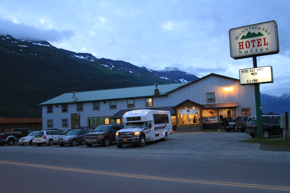 An early start from the Mountain Sky Suites Hotel at Valdez, Alaska