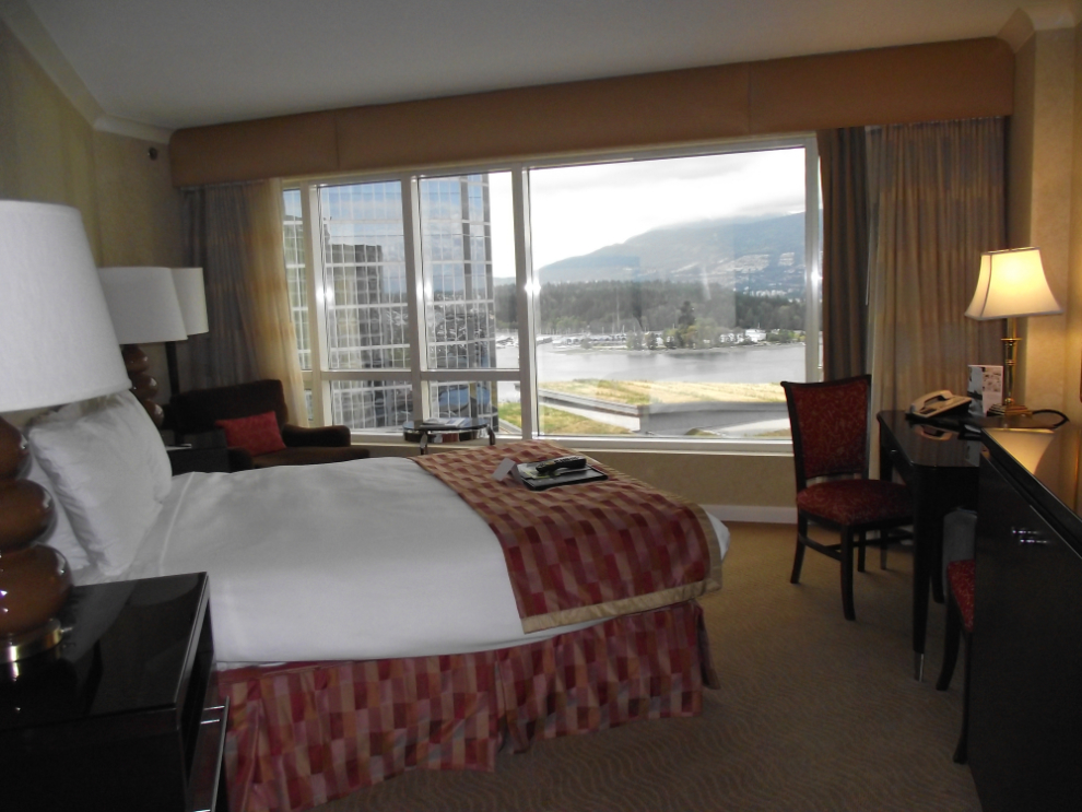 My room on the 20th floor of the Fairmont Waterfront Hotel in Vancouver, BC