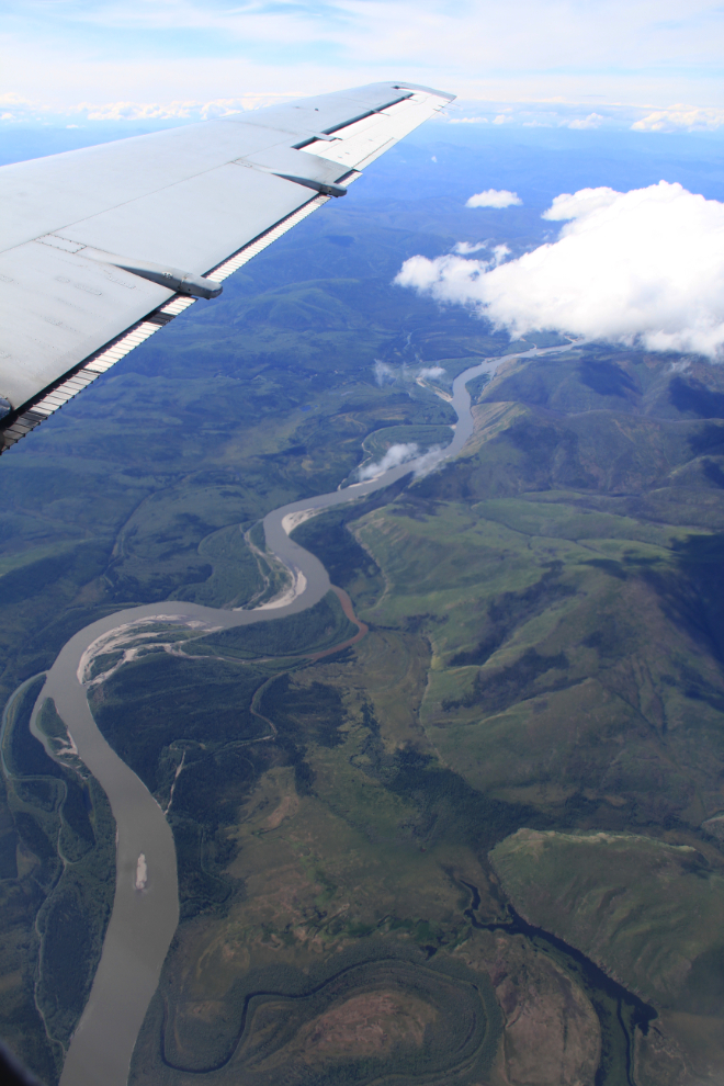 Aerial view of the Stewart River, Yukon