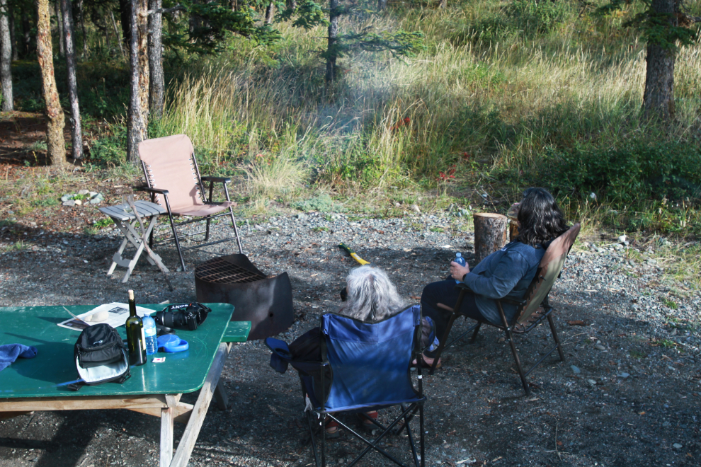 Enjoying life at Congdon Creek Campground on Kluane Lake, Yukon