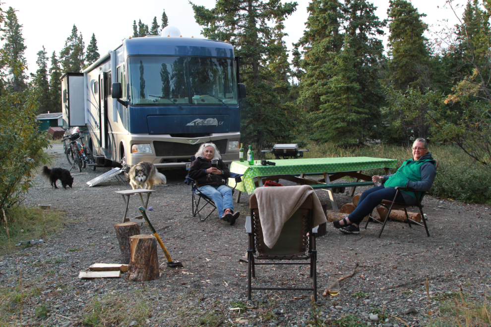 Enjoying life at Congdon Creek Campground on Kluane Lake, Yukon