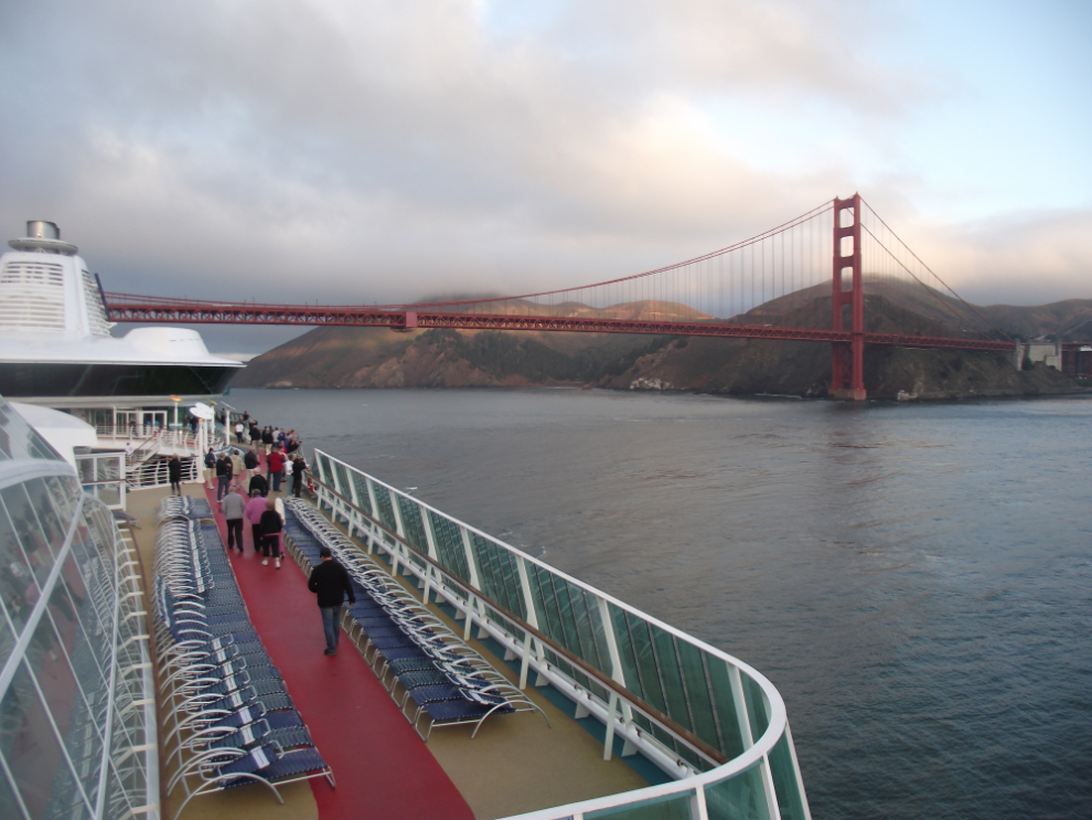 Approaching the Golden Gate Bridge on the cruise ship Radiance of the Seas