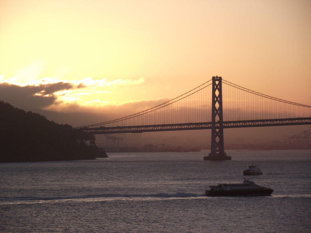 Sunrise over the San Francisco - Oakland Bay Bridge
