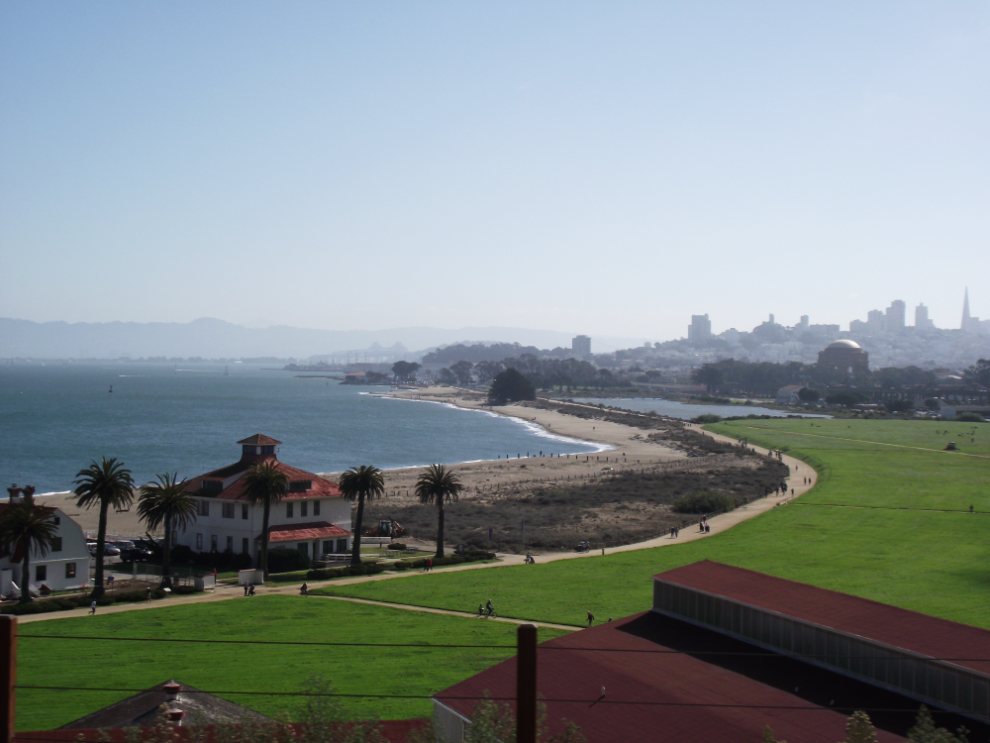 Looking over Crissy Field back to downtown San Francisco.