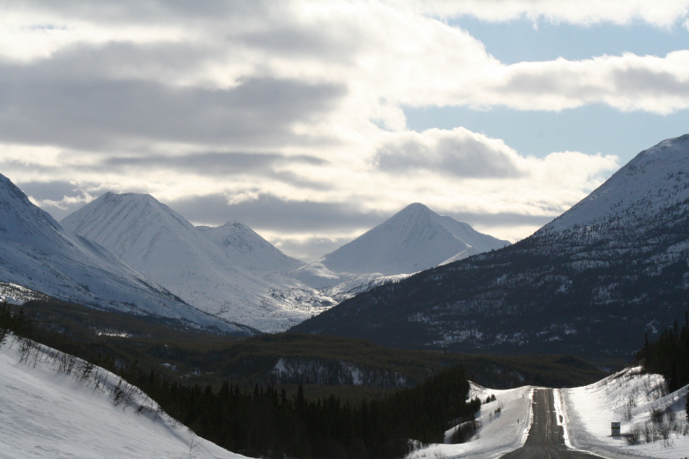 The Alaska Highway at Km 1078 in March