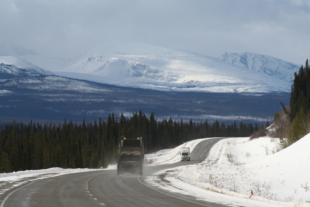 The Alaska Highway at Km 1143 in March