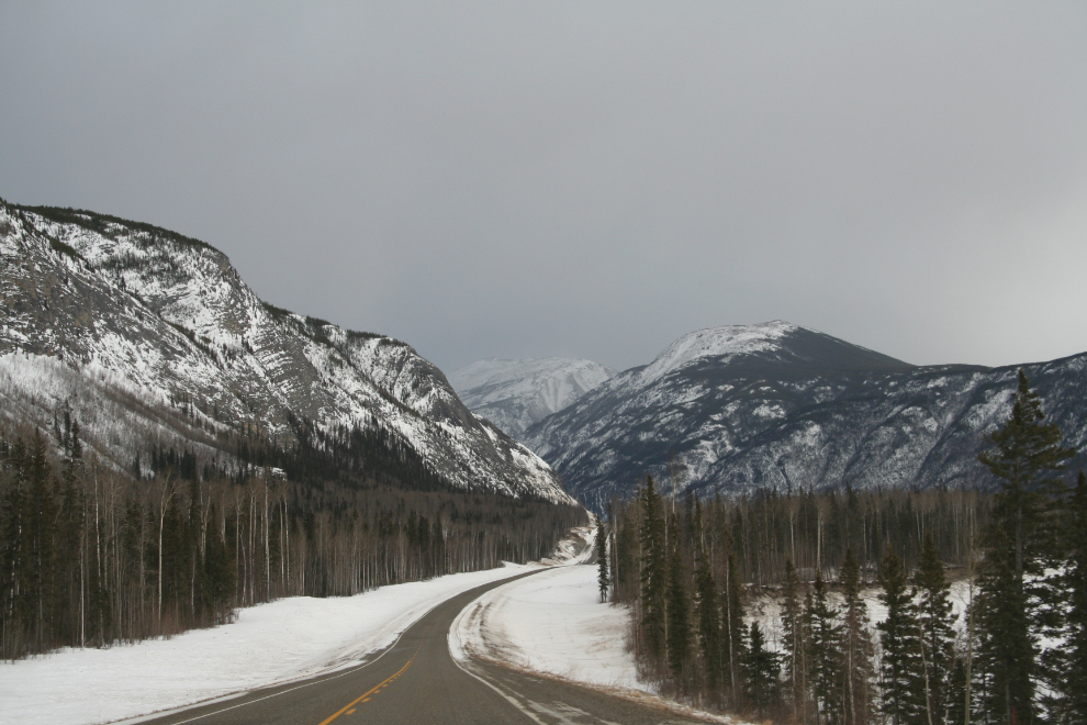 Alaska Highway at Km 781 in March