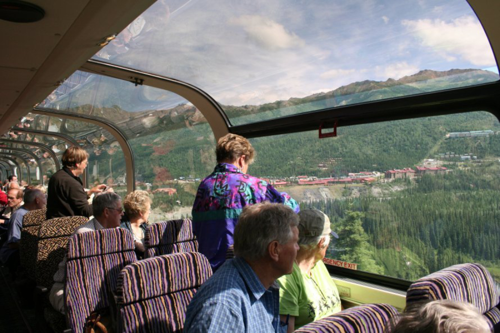 The view from our Alaska Railroad car as we passed the Denali hotel area, a couple of miles from the Denali station.