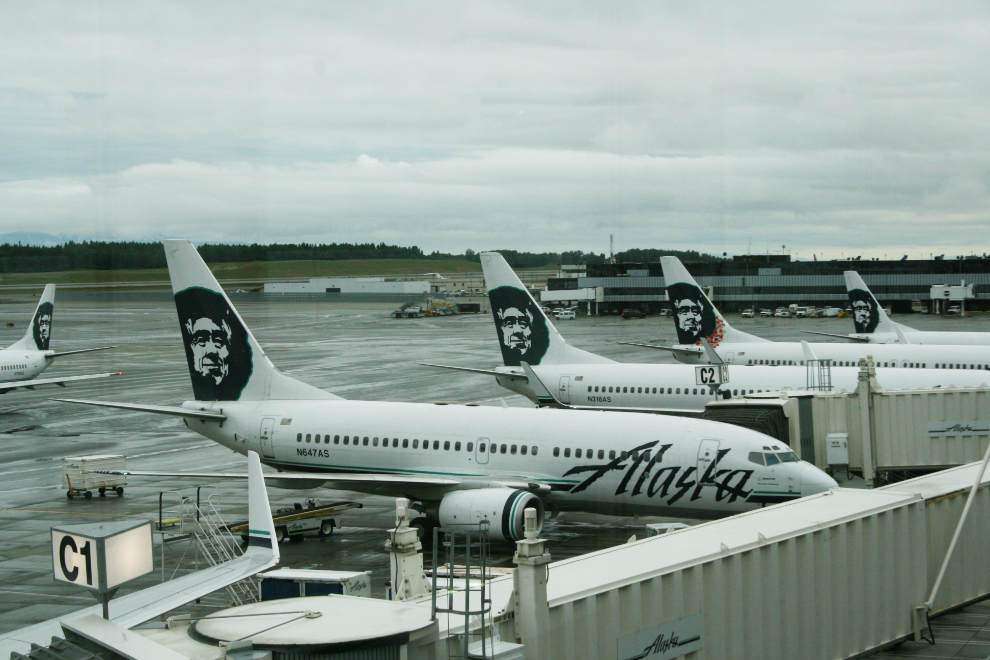Alaska Airlines planes at ANC