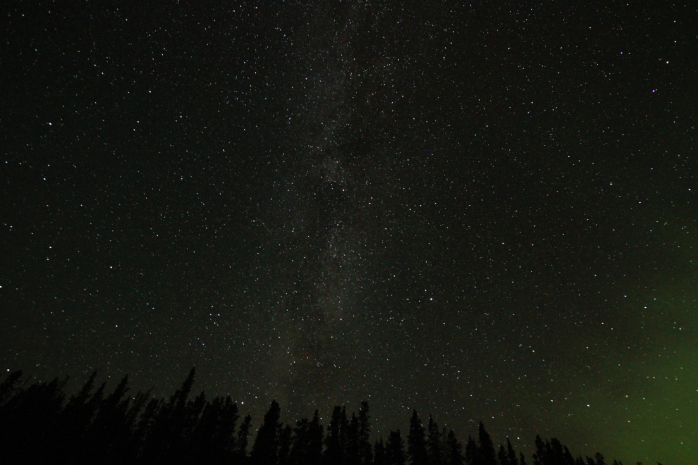 Milky Way and aurora at Kluane Lake, Yukon