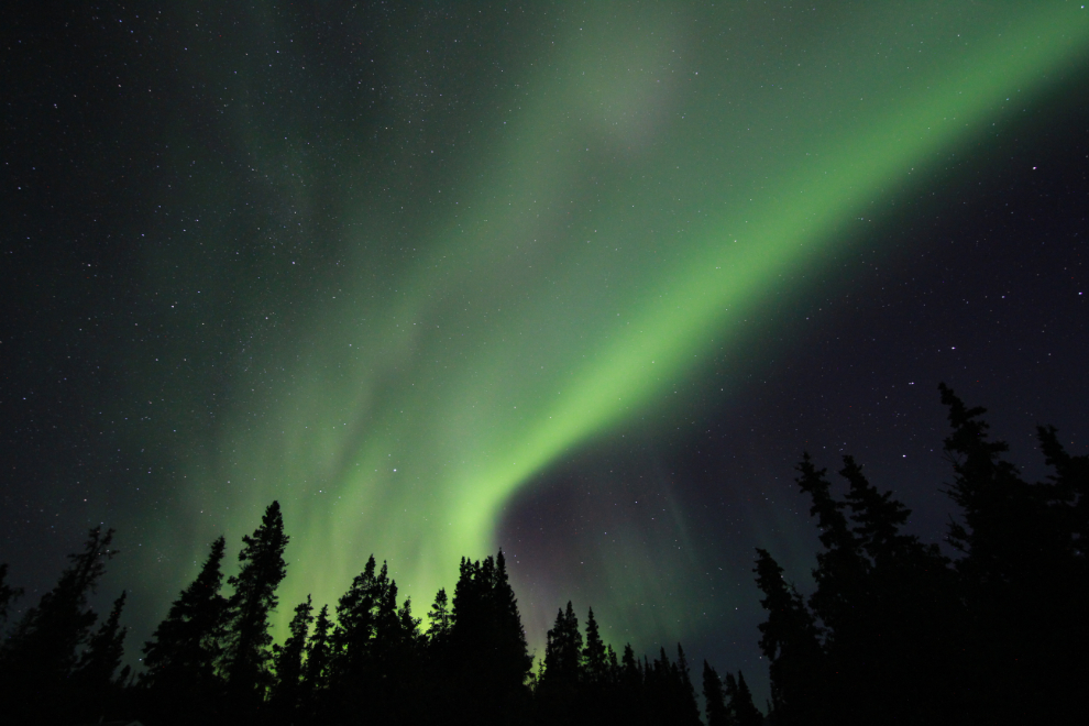 The aurora borealis at Kluane Lake, Yukon