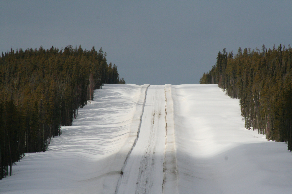 The Robert Campbell Highway at about Km 20 in March