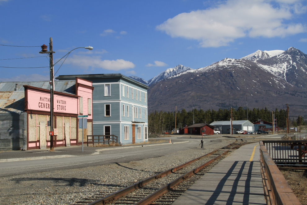 Carcross as the cruise season starts - still boarded up