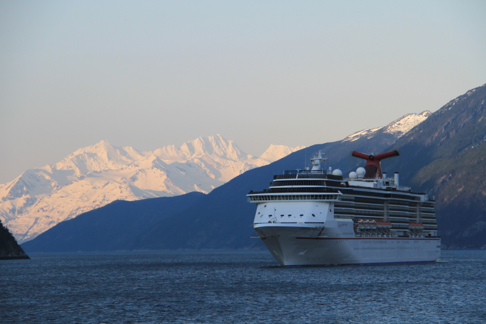 Cruise ship Carnival Miracle sails into Skagway, Alaska