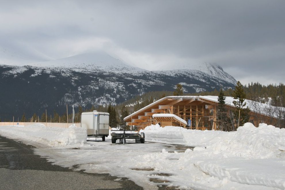 Digging out from winter at the Yukon Suspension Bridge