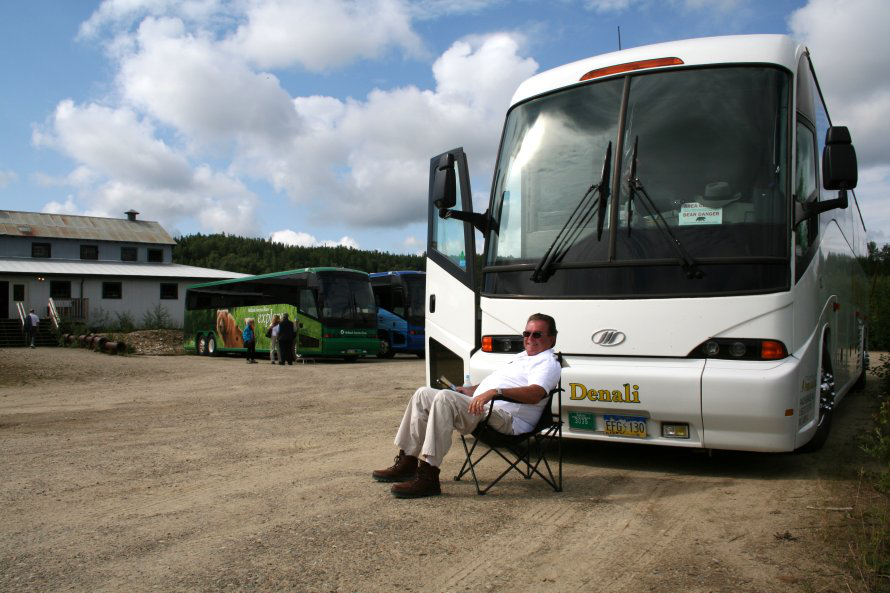 Our tour coach driver hard at work