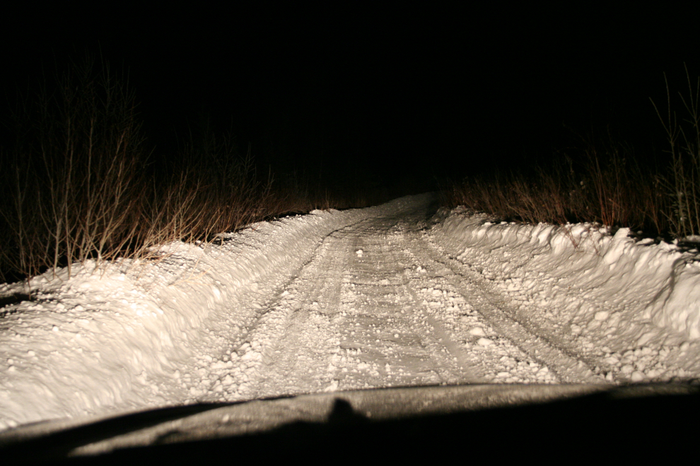 Heavy snow on my kilometer-long driveway