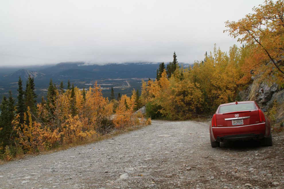 My Cadillac CTS high up on Grey Mtn Road, Whitehorse