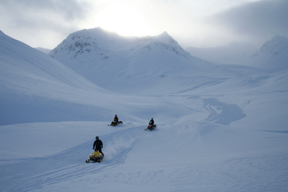 Snowmobiling in the Haines summit area