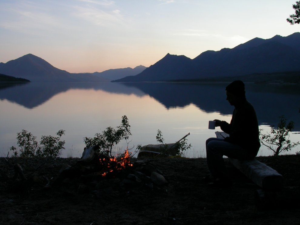 Camping along Lake Bennett