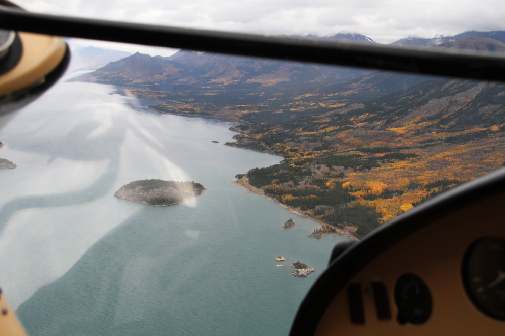 Aerial view of Lake Bennett, Yukon