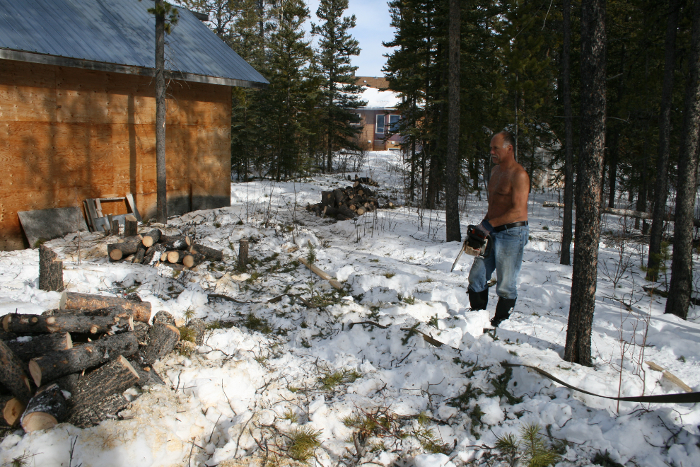 Logging our Yukon back yard to improve the view