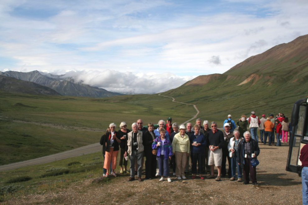 My tour group in front of Denali, 'The Great One'
