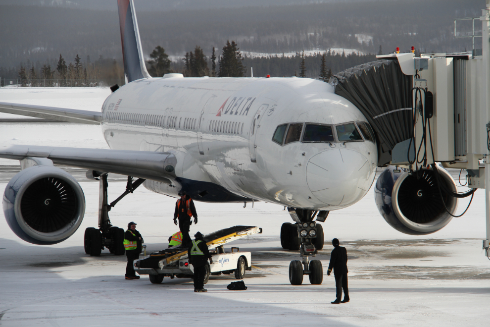 Delta Air Lines Boeing 757 at Whitehorse, Yukon