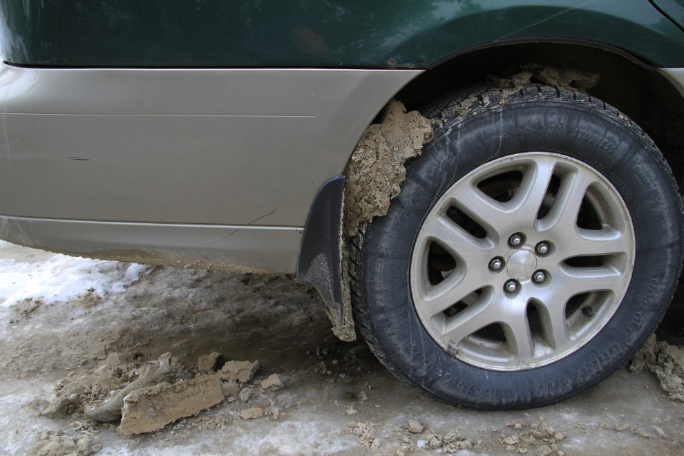Frozen mud on my Subaru Outback