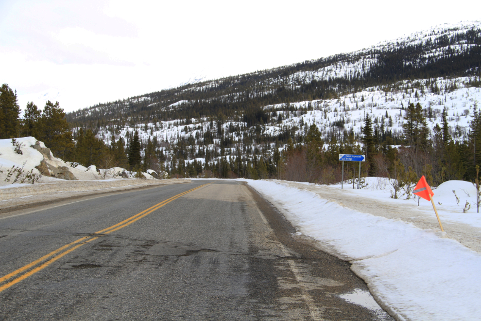 Spring road damage on the South Klondike Highway