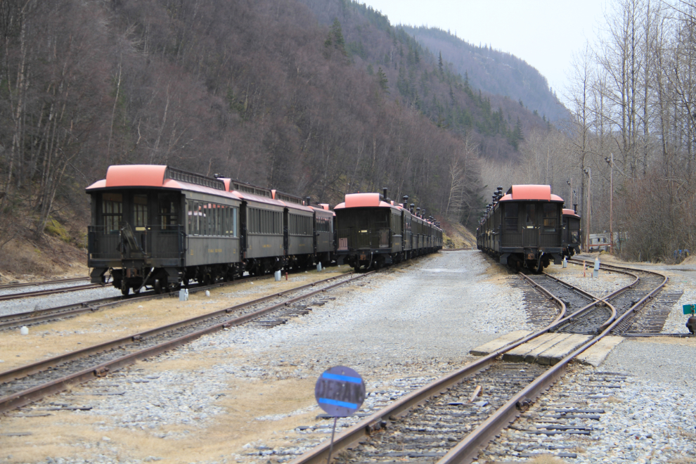 The main passenger car storage yard for the WP&YR at Skagway