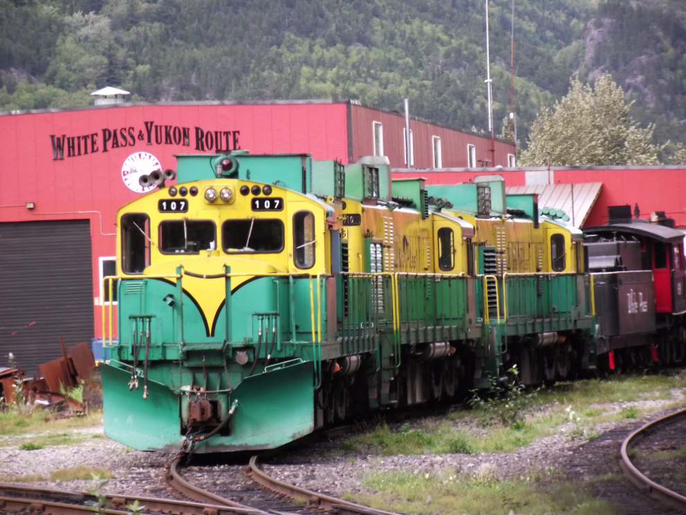 WP&YR locomotives in storage at Skagway