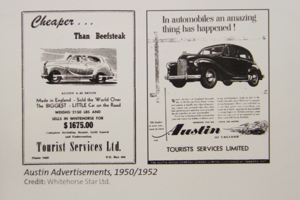 Yukon advertisement for 1950s Austins