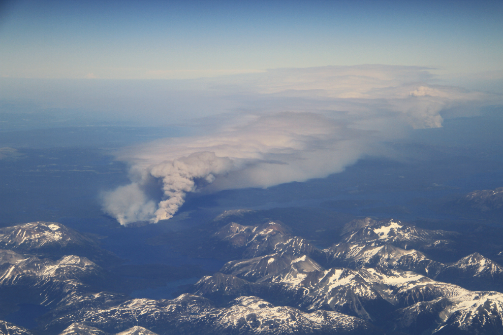 Forest fires in northern BC, from 37,000 feet