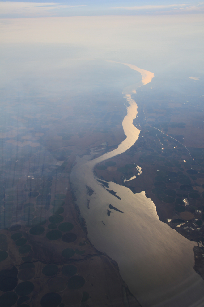 Looking up the Columbia River from Boardman, WA