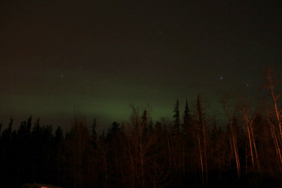 Faint aurora near Whitehorse, Yukon