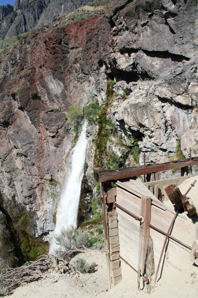 Old water system at Murray Creek Falls, Spences Bridge, BC